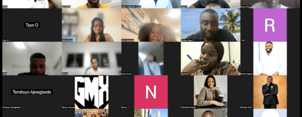 Diverse cohort members in video call