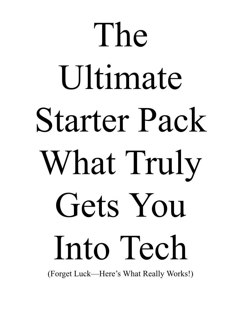 Starter Pack Kit - Pivot to Tech