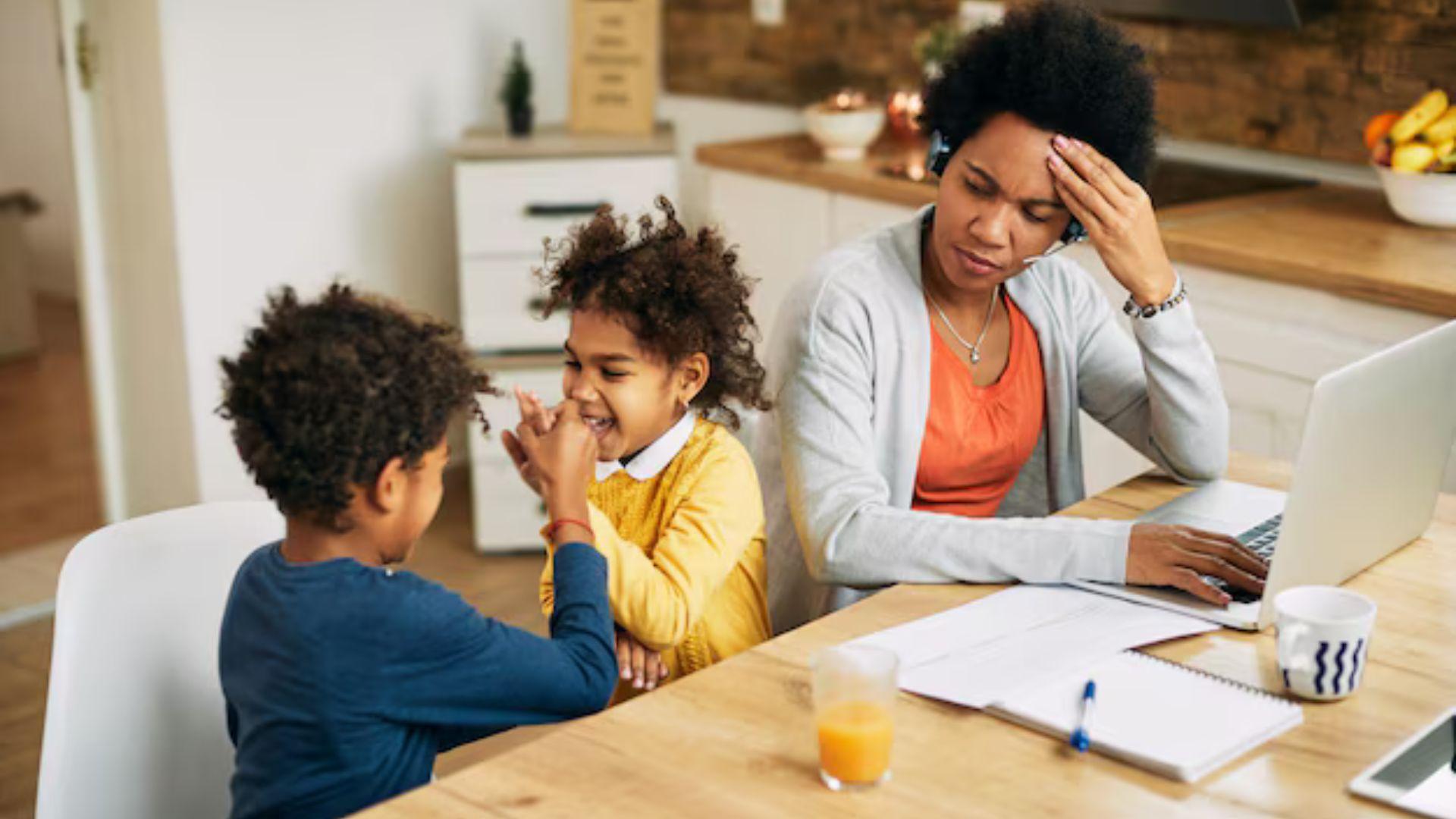 Immigrant parent balancing childcare responsibilities while job searching or studying