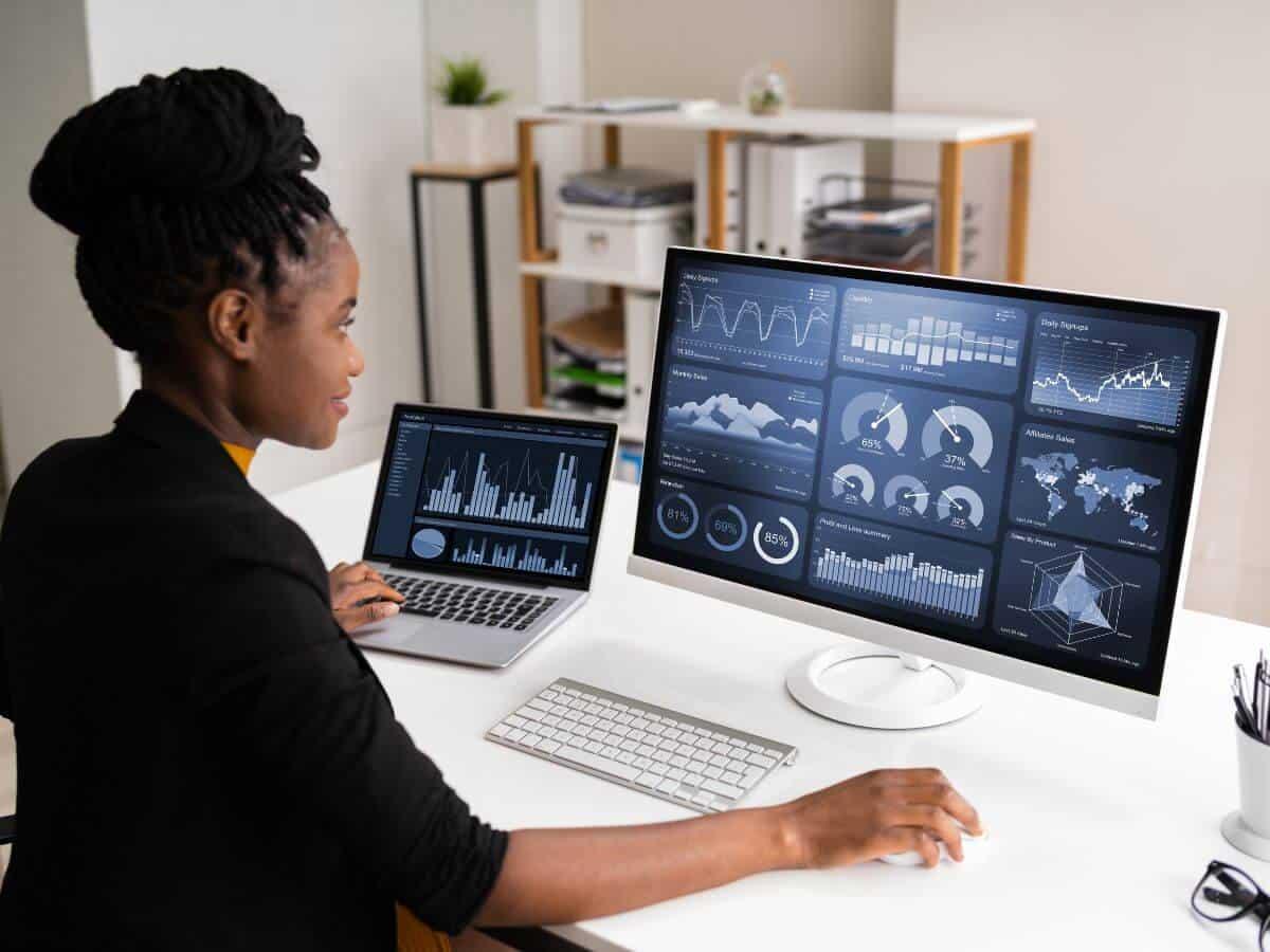  Australian business analyst presenting data flow process