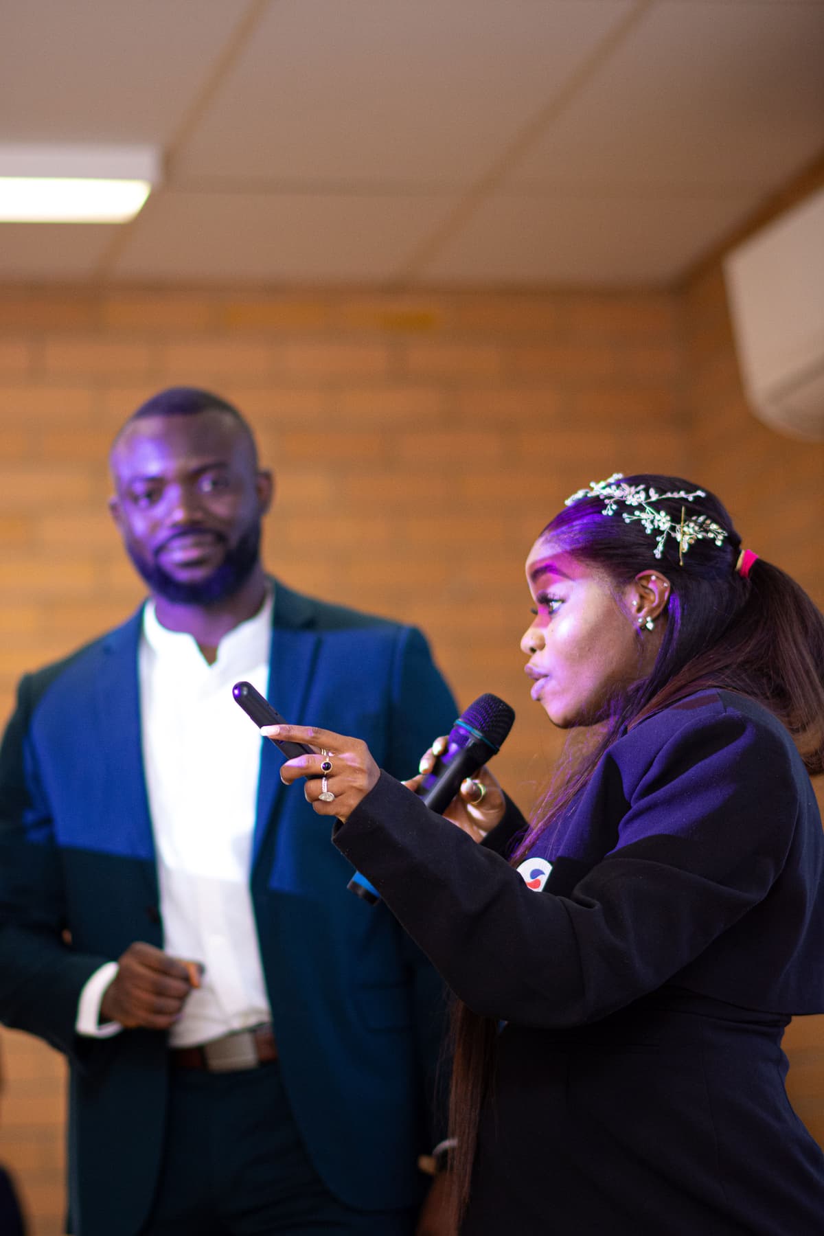 Noah and Tayo Oloja co-leading on stage at the recent SyncSkills leadership event