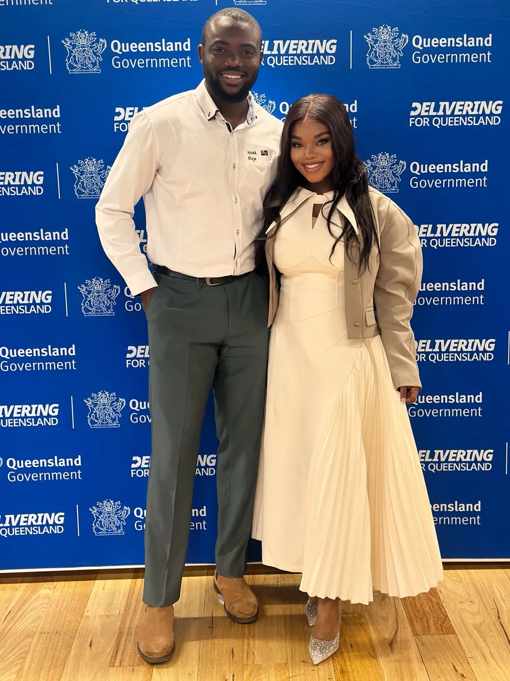 Noah and Tayo at the Queensland Government
