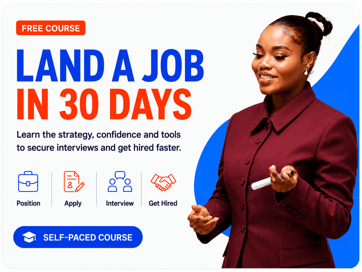 Get a Job in 30 Days free course cover