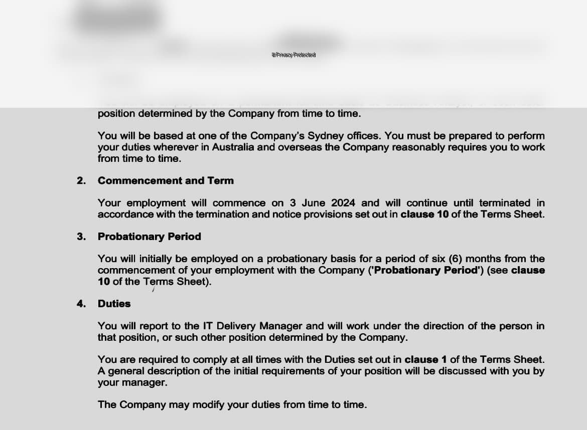 Jude's $133K Business Analyst offer letter